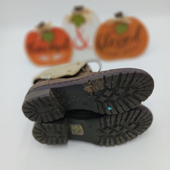 Coolway Bring/Betta Brown Leather Knit Sweater Cuff Ankle Boots Women's Size 8.5 - Picture 8 of 16